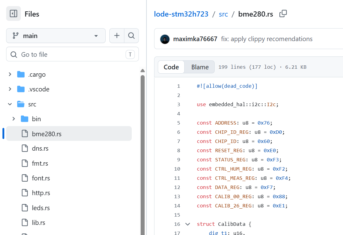 Rust sensor drivers running across STM32 variants