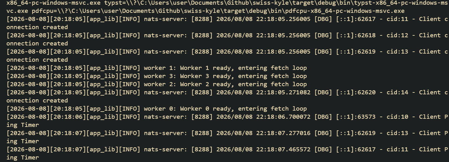 Worker log showing workers re-entering the fetch loop
